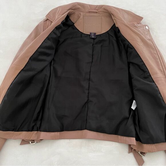 Amaryllis Clay/Pink 100% Leather Moto Style Jacket, Size XS NWOT - Picture 11 of 15
